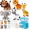 Wild Animal Needle Felting Kit - Set of 5 Different Zoo Animal Doll Making Wool Felt Needle Felting Tools Foam Pad Mat,DIY Home Decoration Needle Felting Craft Party Supplies for Beginners